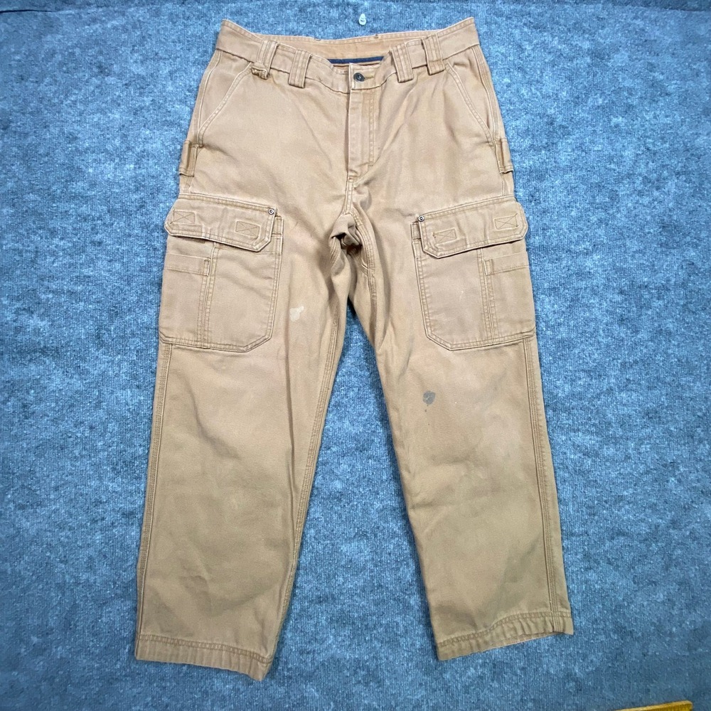 Duluth Trading Co Fire Hose Cargo Pants Mens 34x30 Brown Cotton Workwear 92204